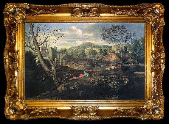 framed  Nicolas Poussin Ideal Landscape, ta009-2